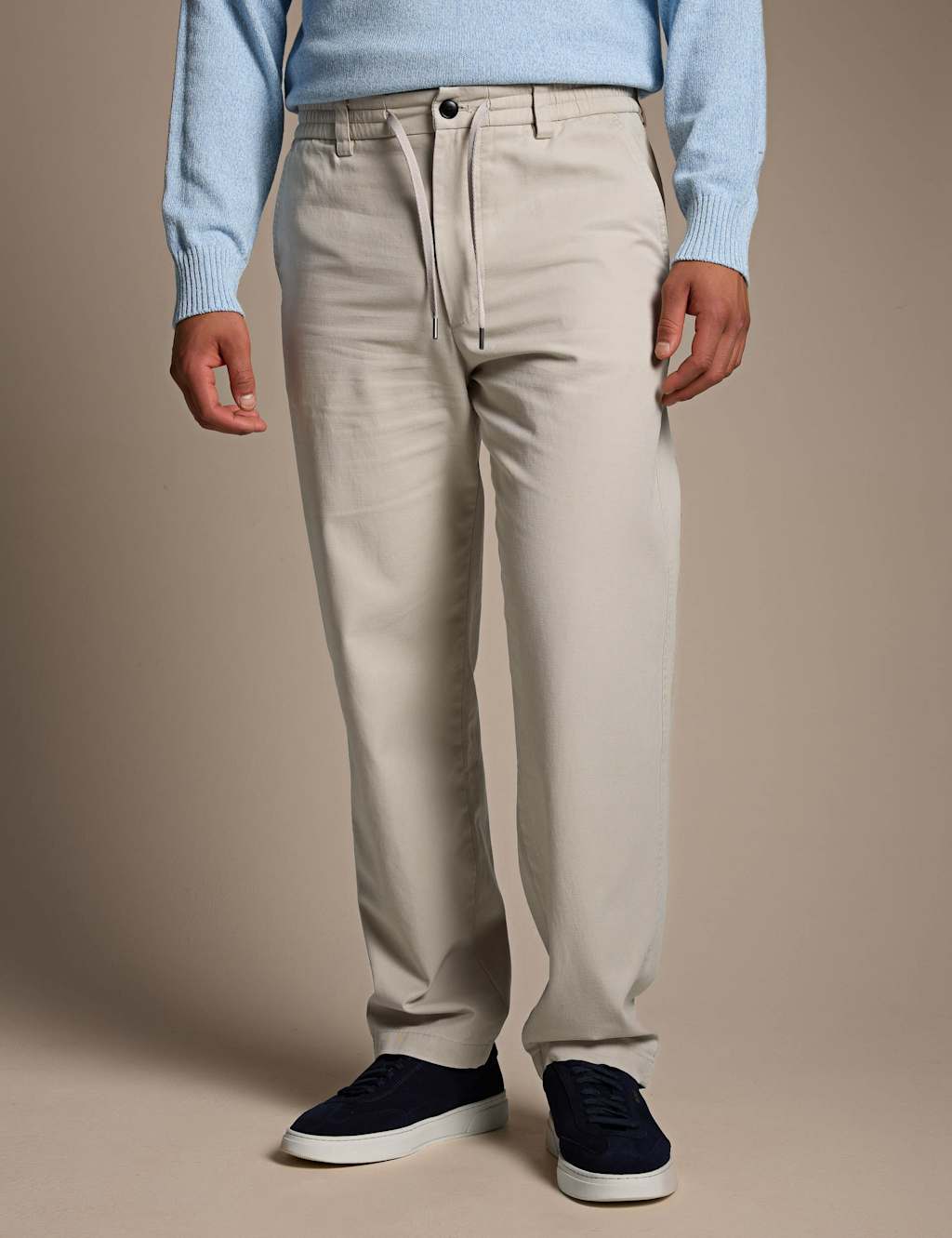 Boss Men's Regular Fit Elasticated Waist Chinos - 34/32in - Beige - Available at M&S