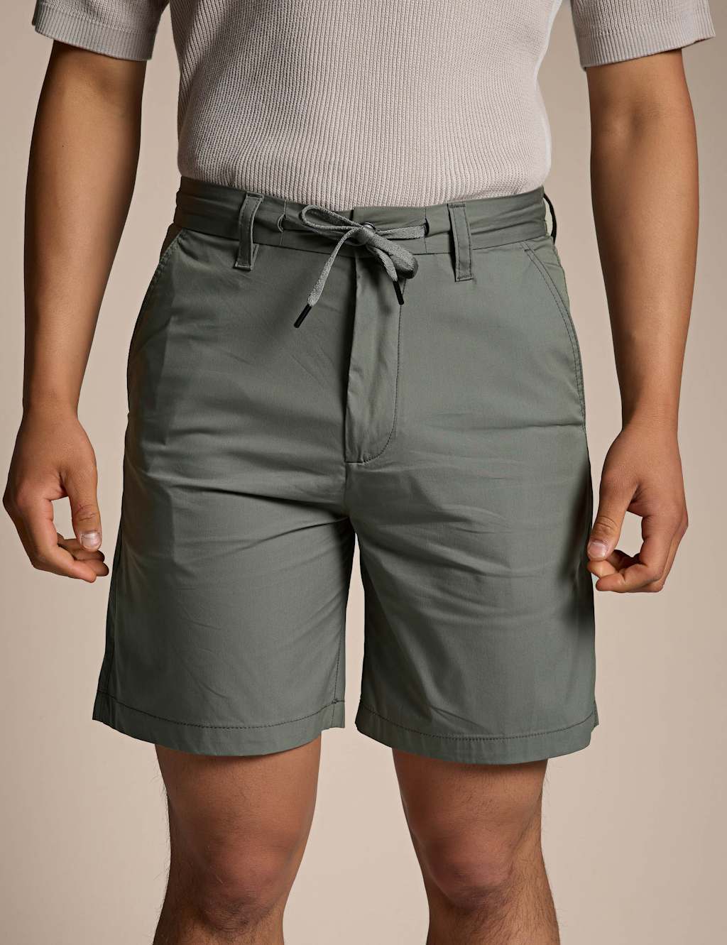 Boss Men's Half Elasticated Waist Stretch Chino Shorts - 36 - Beige - Available at M&S