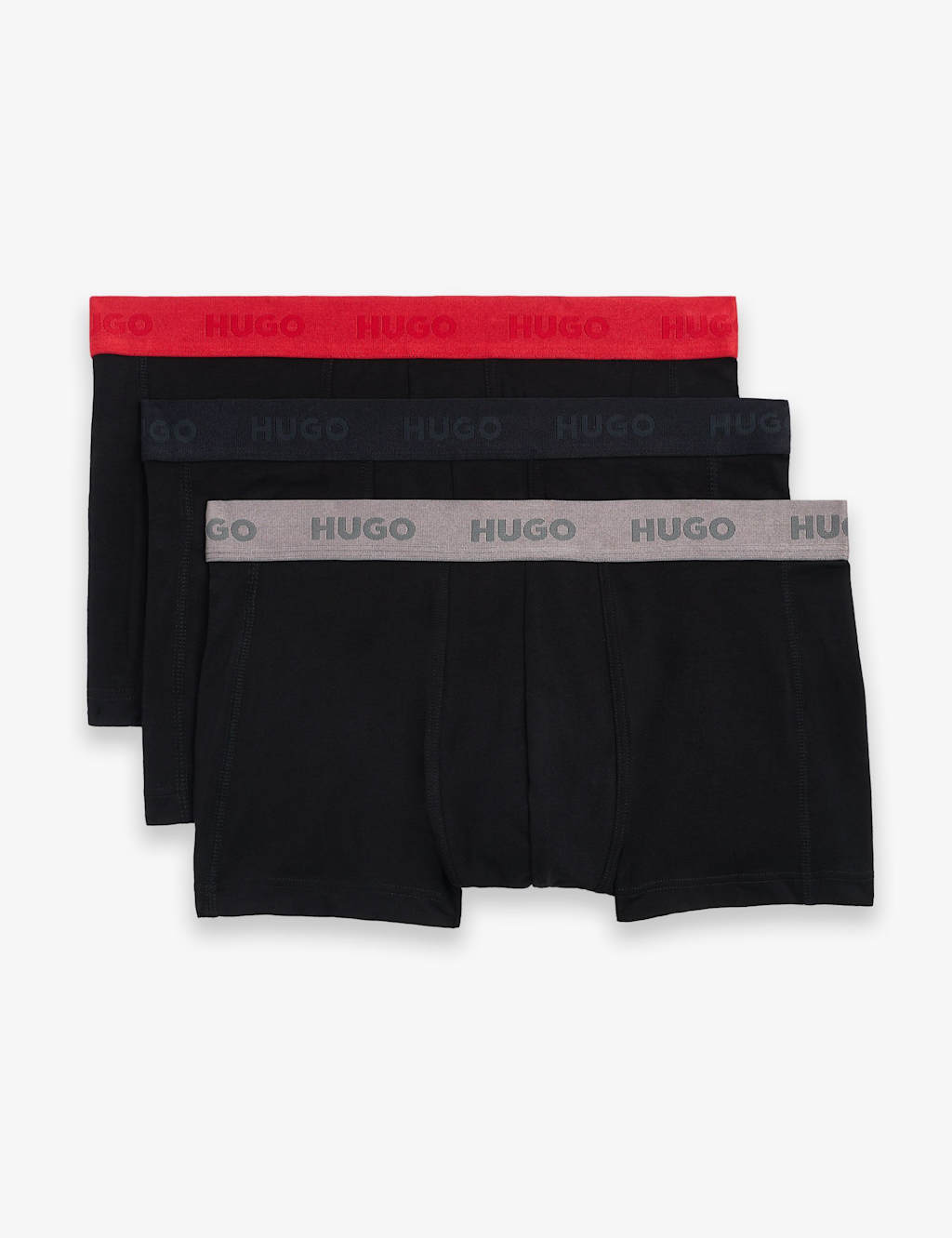 Hugo Men's 3 Pack Pure Cotton Trunks - XL - Black Mix - Available at M&S