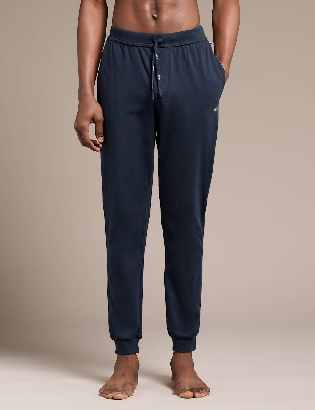 Boss Cotton Rich Cuffed Joggers Navy