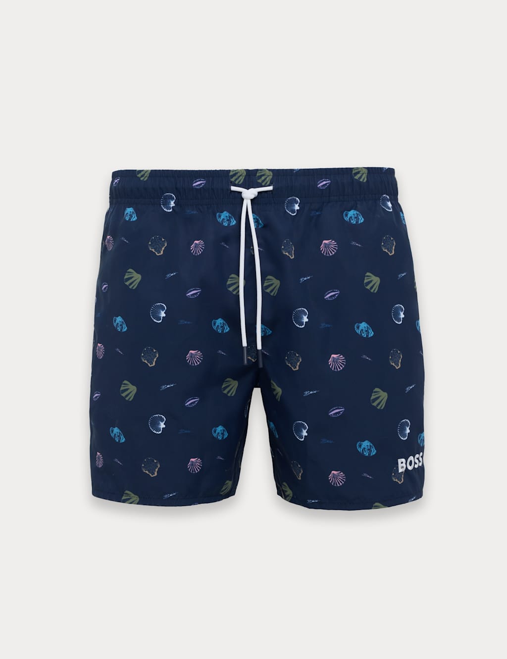 Boss Men's Quick Dry Pocketed Striped Swim Shorts - L - Navy - Available at M&S