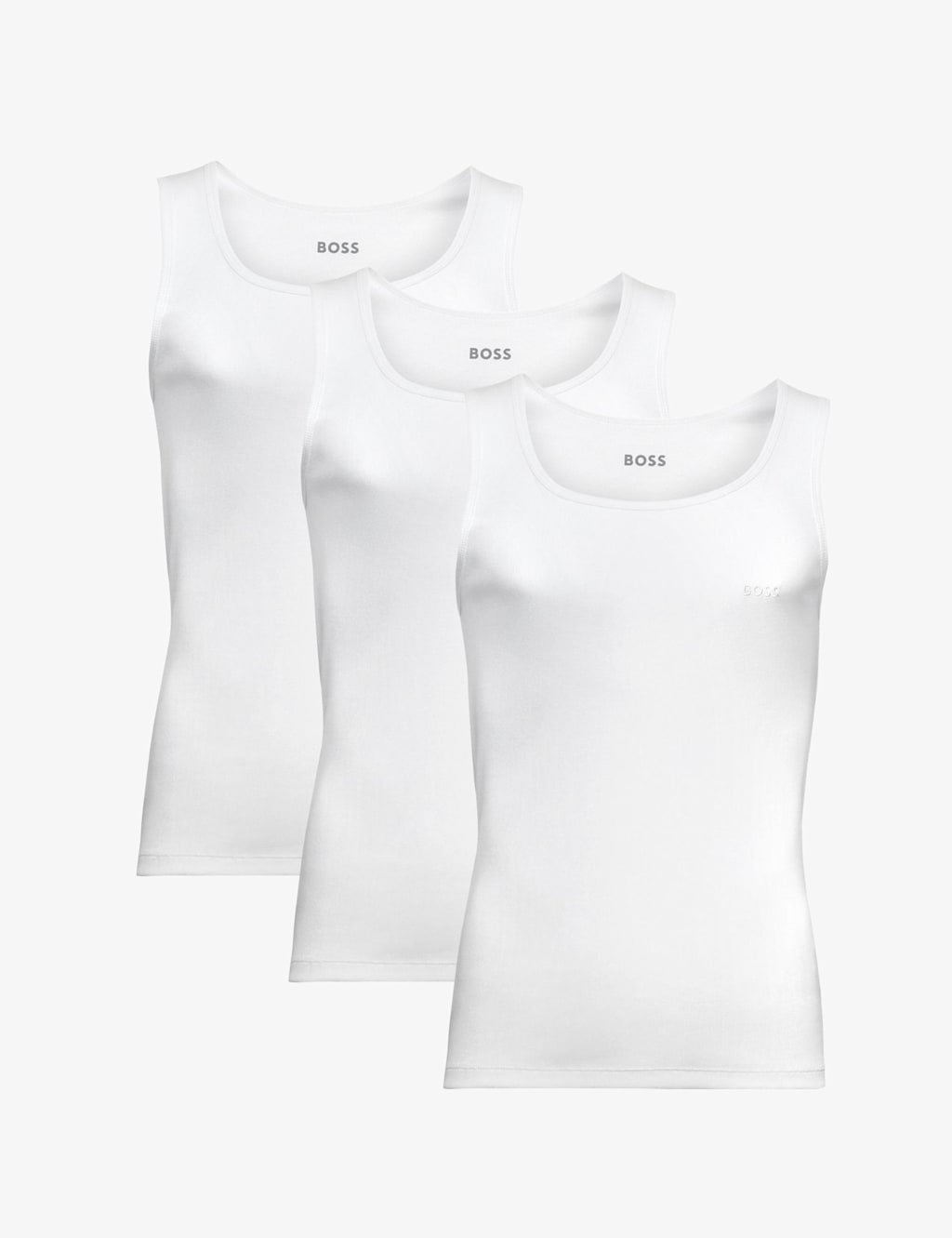 Boss 3pk Pure Cotton Tank Tops White