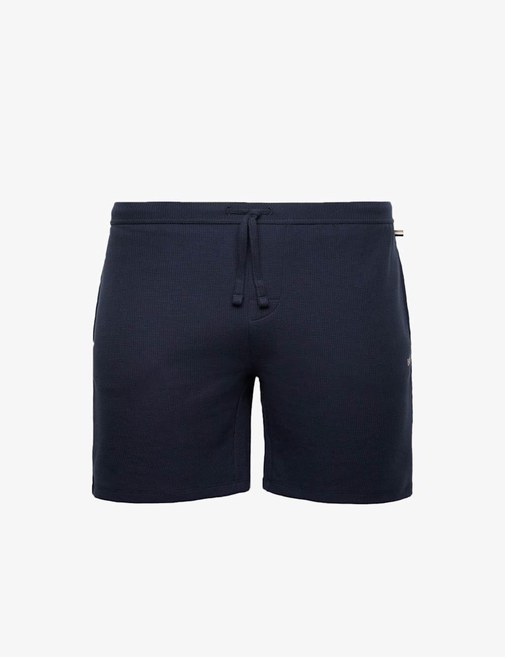 Boss Cotton Rich Waffle Shorts Navy