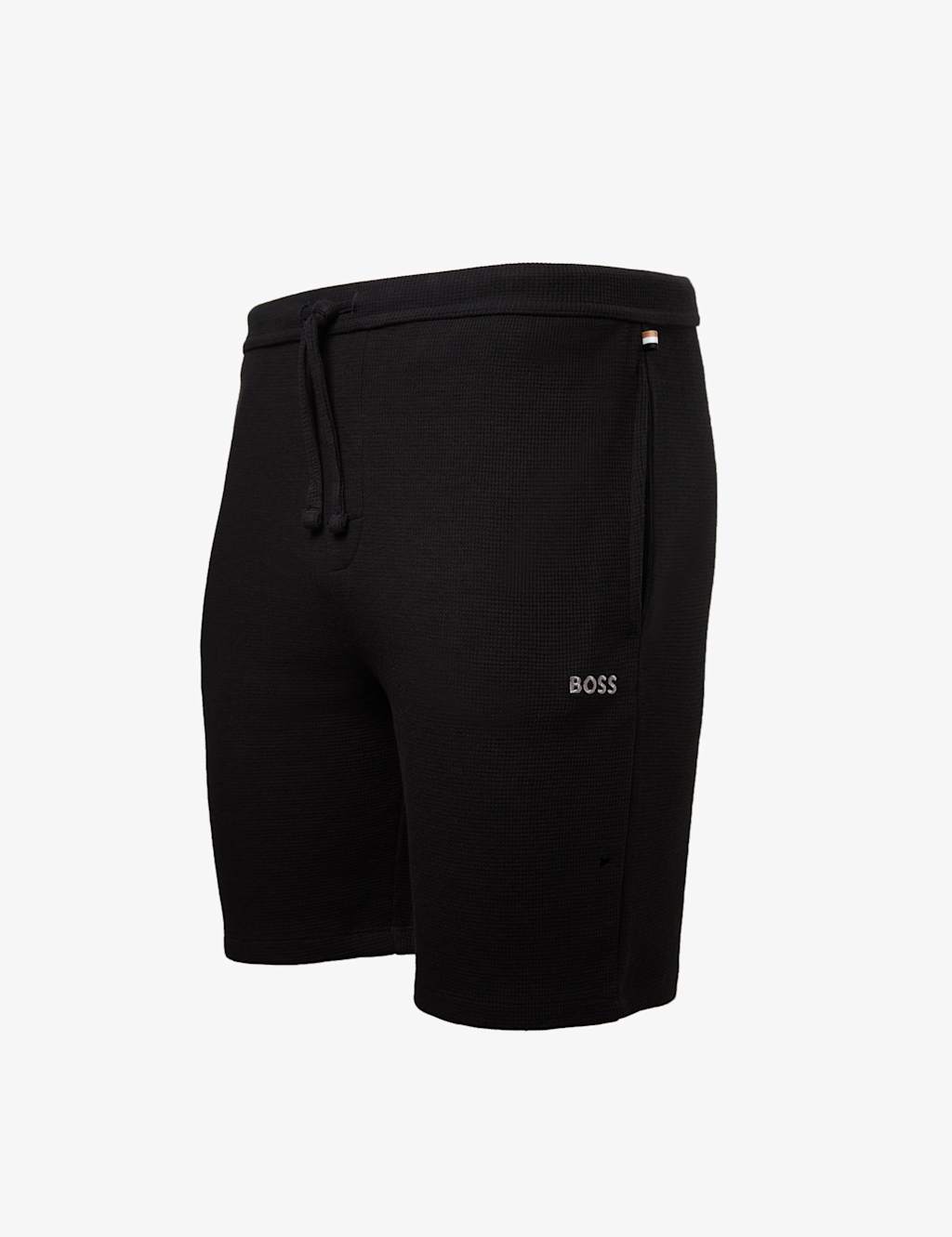 Boss Cotton Rich Waffle Shorts Black
