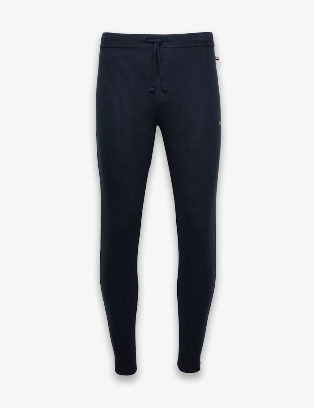 Boss Cotton Rich Waffle Cuffed Pyjama Bottoms Navy