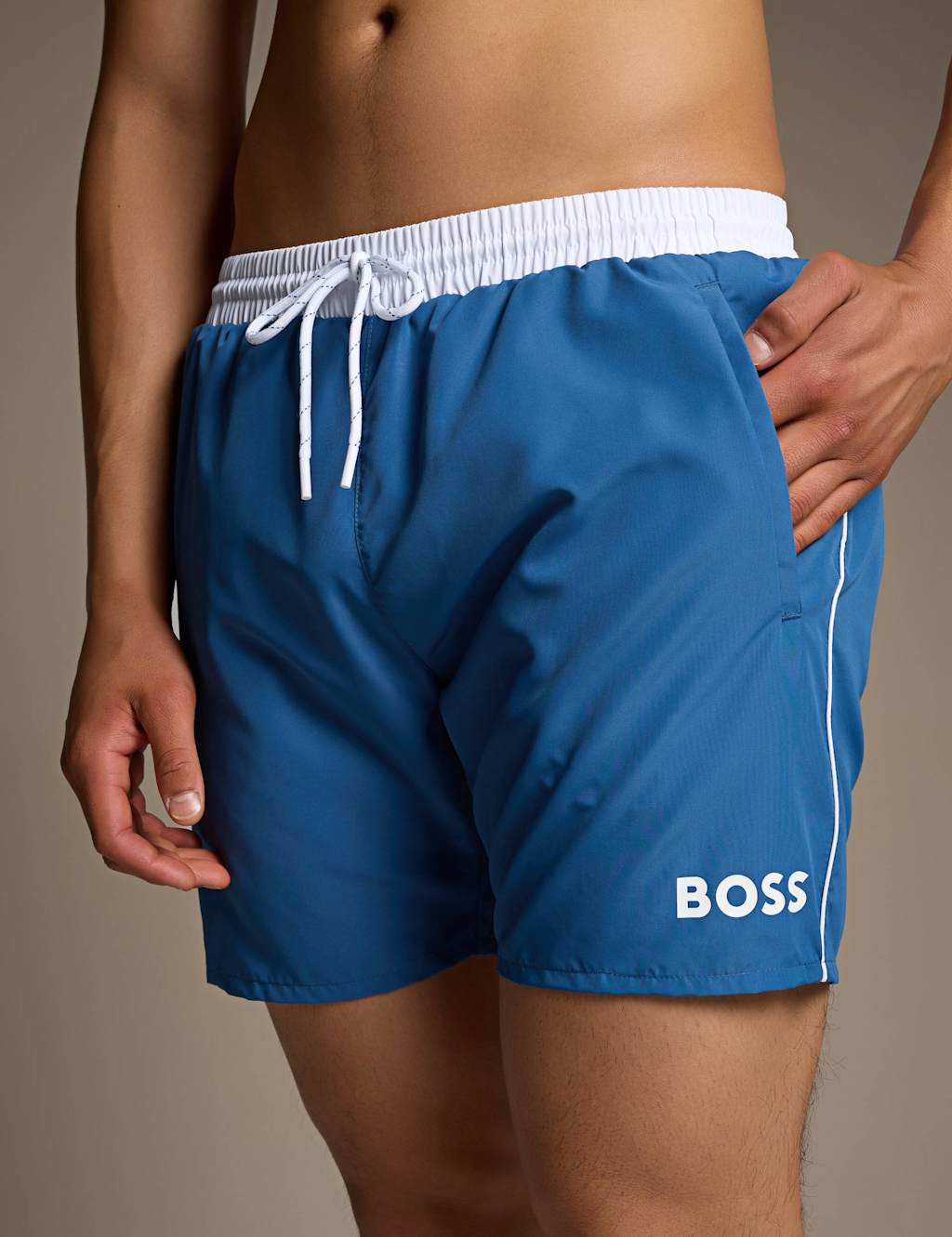 Boss Men's Starfish Swim Shorts with Contrast Logo - 2XL - Blue - Available at M&S