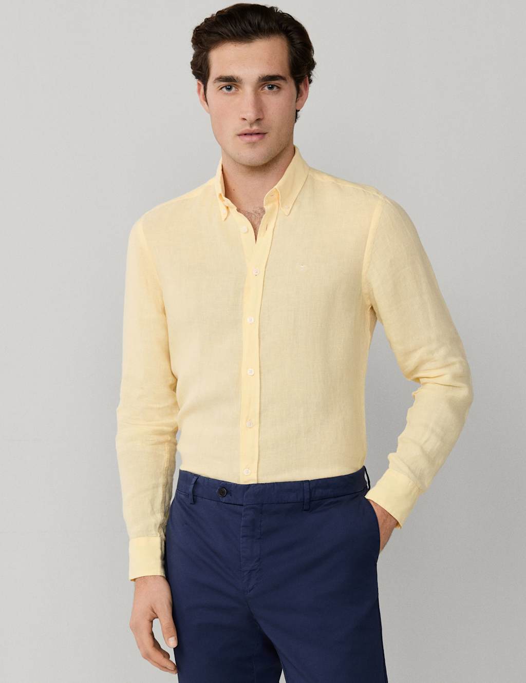 Hackett Men's Pure Linen Shirt - XL - Yellow - Available at M&S