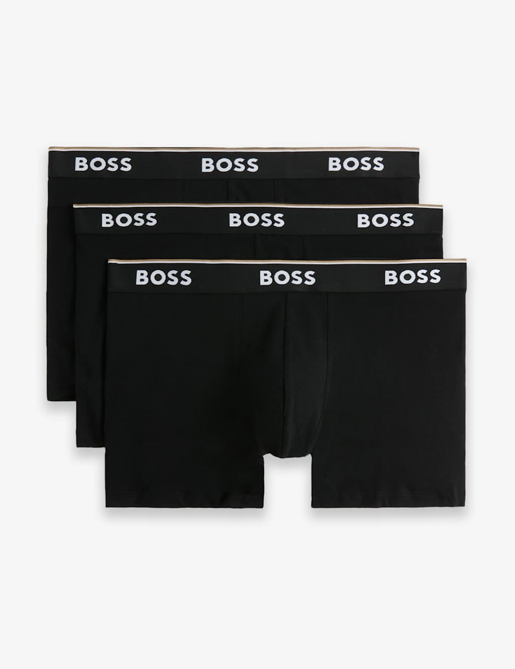 Boss 3pk Power Cotton Rich Logo Boxer Briefs Black