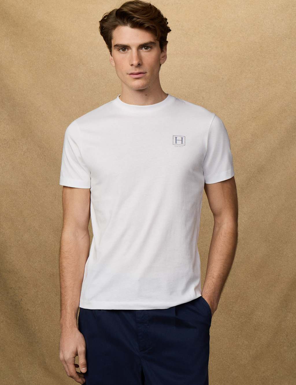 Hackett Men's Pure Cotton Logo T-Shirt - L - White - Available at M&S