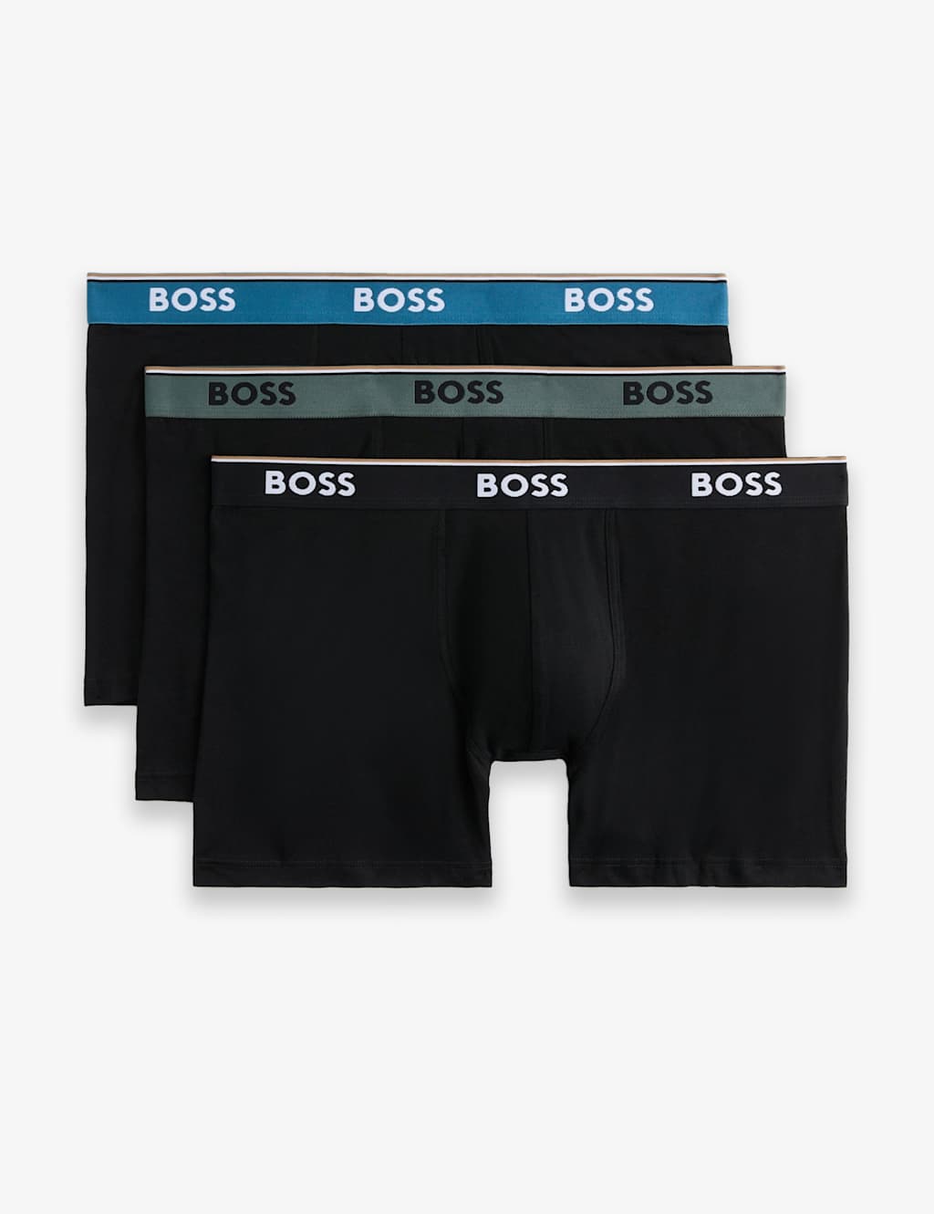 Boss 3pk Power Cotton Rich Logo Boxer Briefs Black