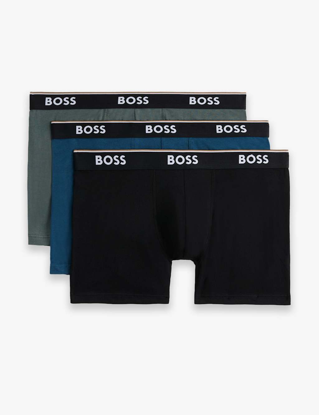 Boss 3pk Power Cotton Rich Logo Boxer Briefs Multi