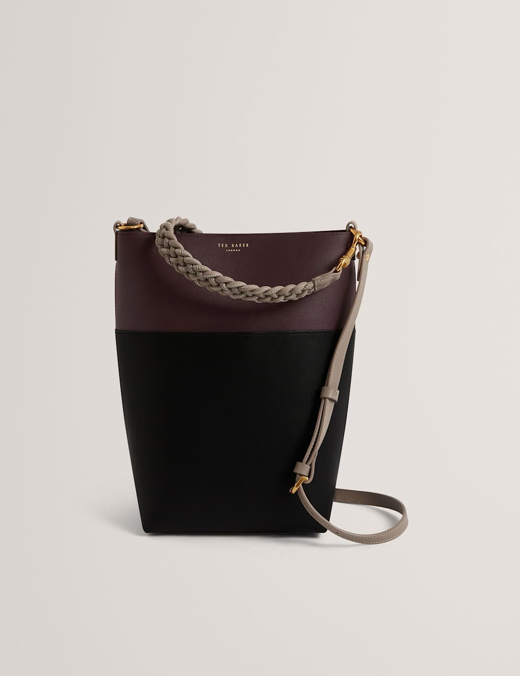 Ted Baker Women's Leather Braided Handle Bucket Bag - Burgundy - Available at M&S