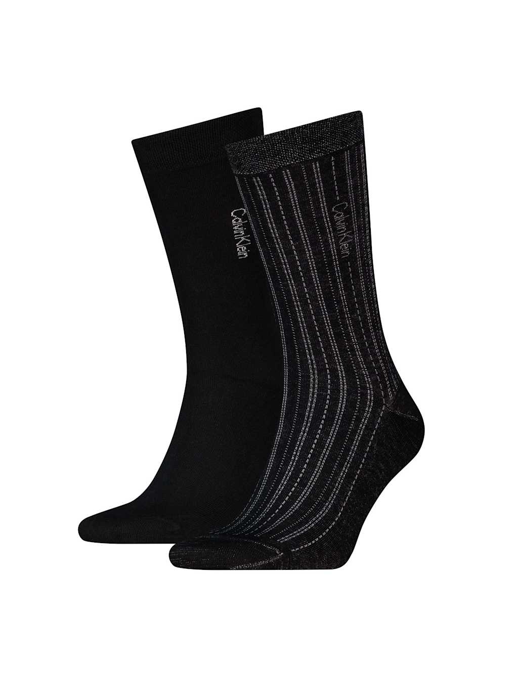 Calvin Klein Men's 2 Pack Cotton Rich Patterned Socks - Black - Available at M&S