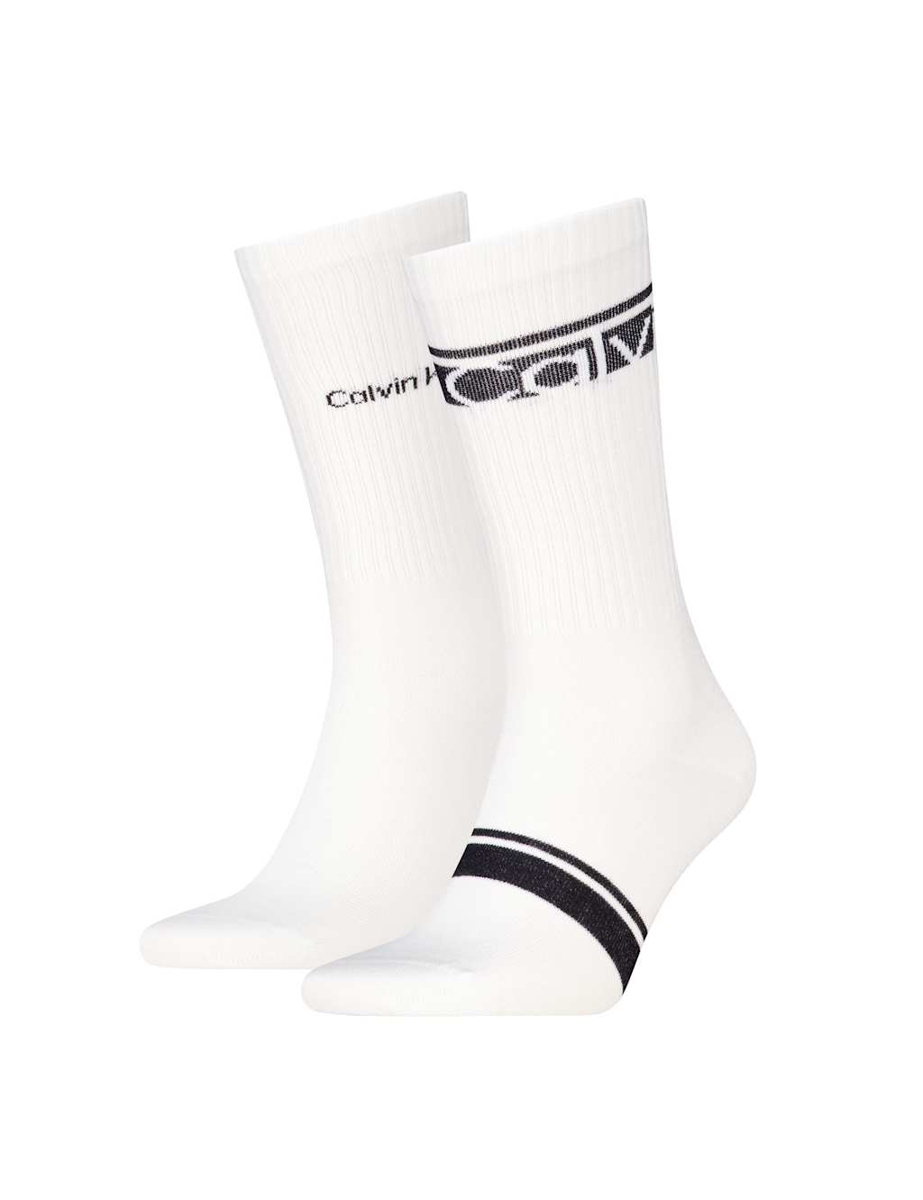 Calvin Klein Men's 2 Pack Logo Socks - White Mix - Available at M&S