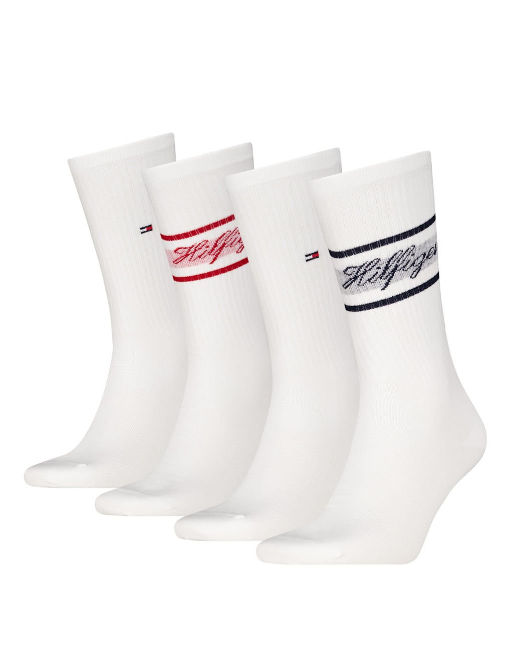 Tommy Hilfiger Men's 4 Pack Logo Cotton Rich Sports Socks Gift Box - 6-8 - White - Available at M&S