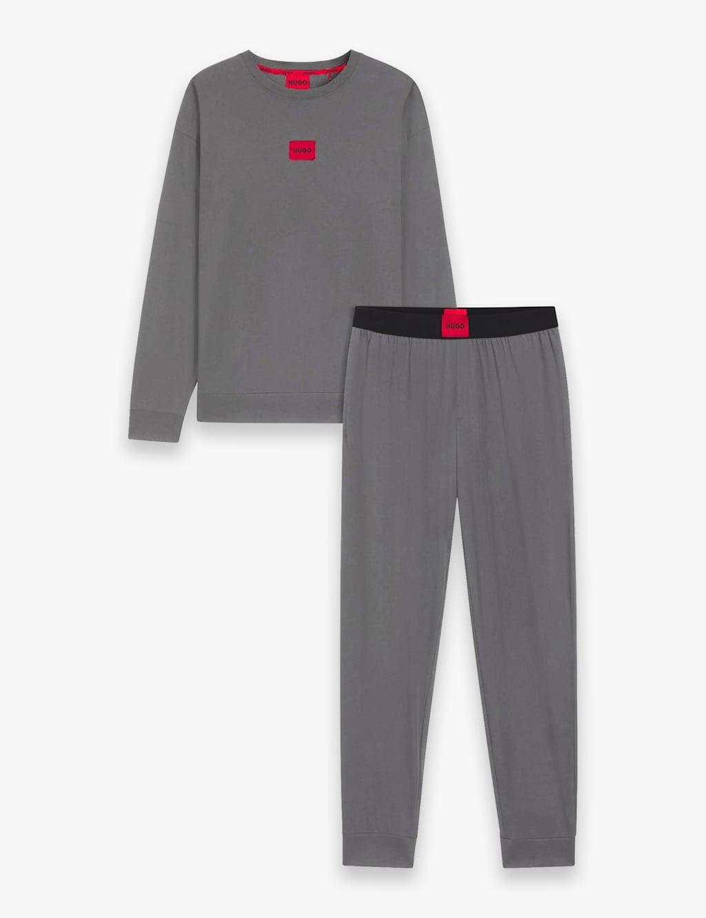 Hugo Men's Pure Cotton Pyjama Set - L - Dark Grey - Available at M&S