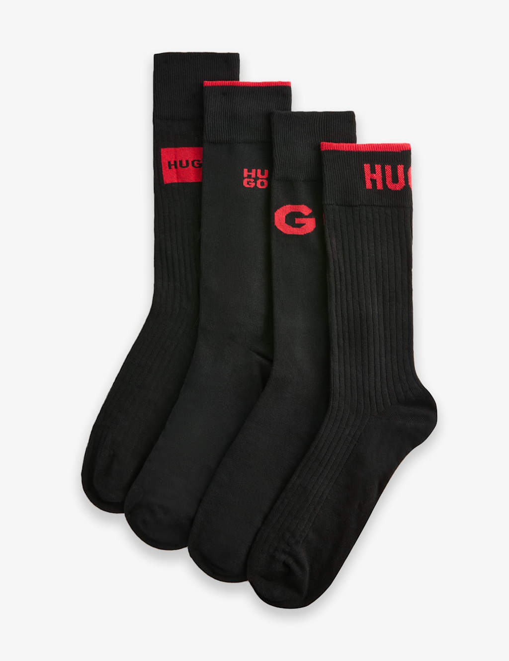 Hugo Men's 4 Pack Cotton Rich Trainer Socks - Black - Available at M&S
