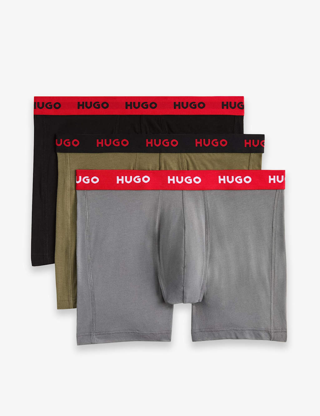 Hugo 3pk Cotton Rich Logo Waistband Boxer Briefs Multi