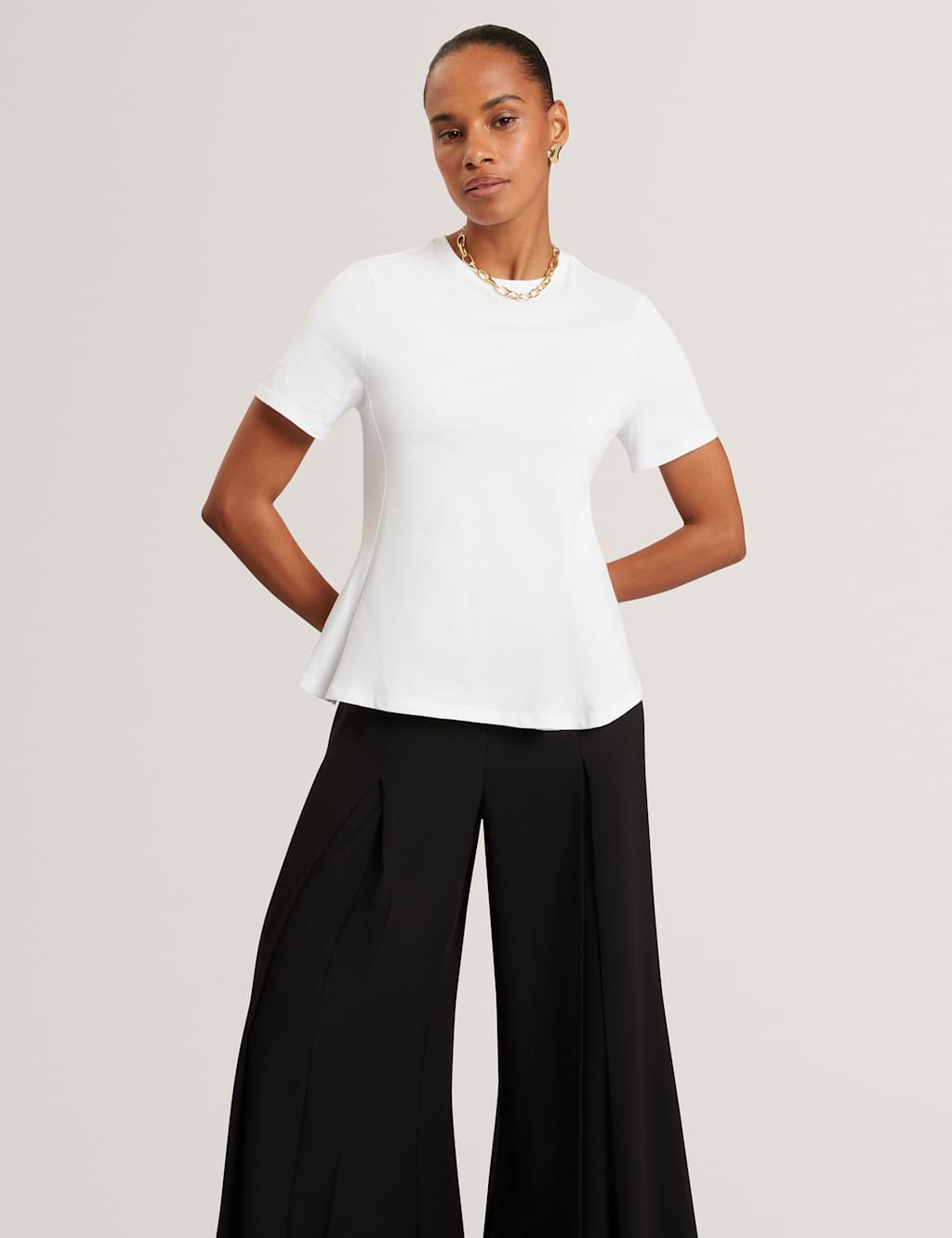 Ted Baker Women's Pure Cotton Panel Detail Top - 10 - White - Available at M&S