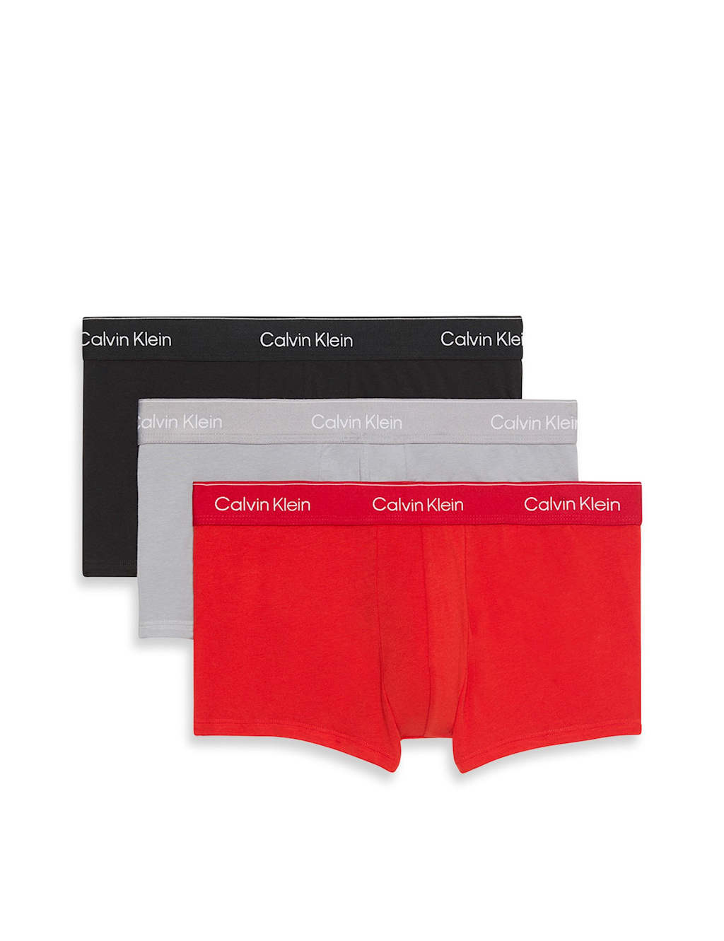Calvin Klein 3pk Icon Cotton Stretch Low Rise Trunks Red Mix