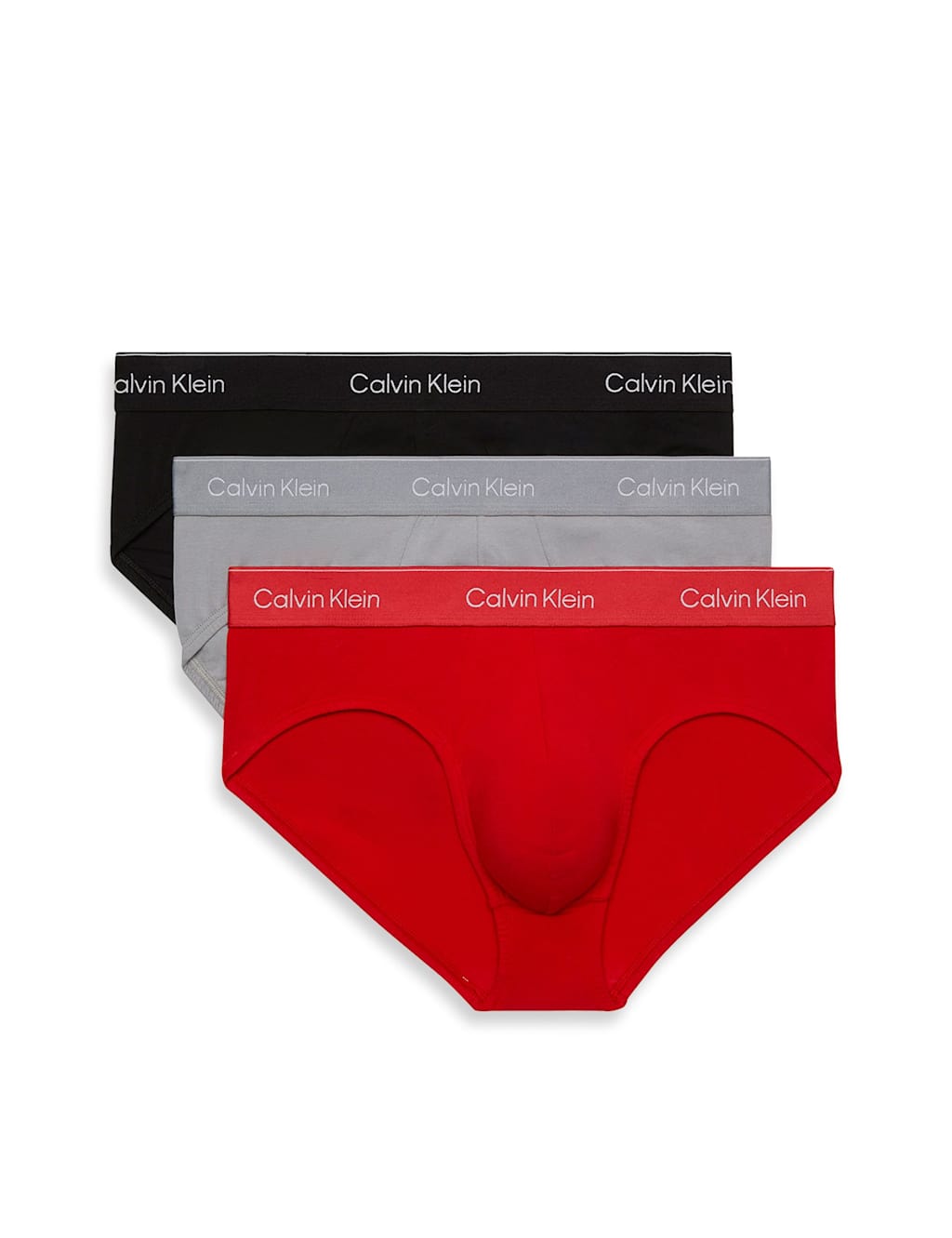Calvin Klein 3pk Icon Cotton Stretch Hip Briefs Red Mix