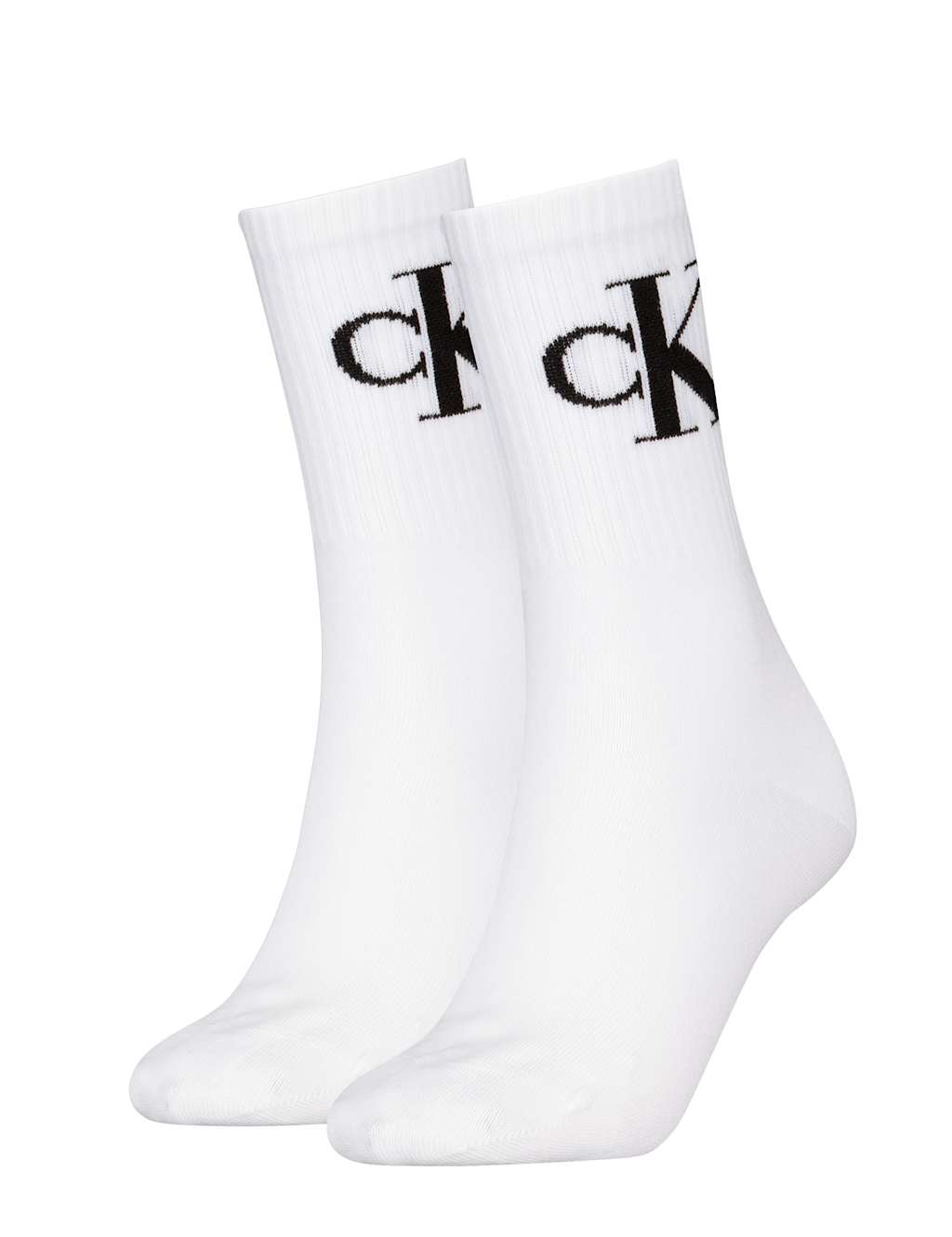 Calvin Klein 2 Pack Cotton Rich Sports Socks White