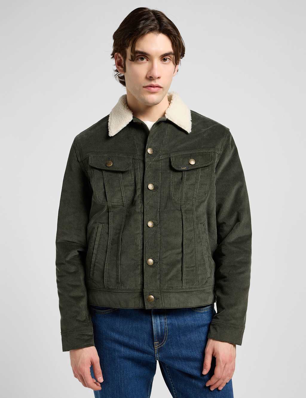 Lee Denim Borg Lined Jacket Khaki
