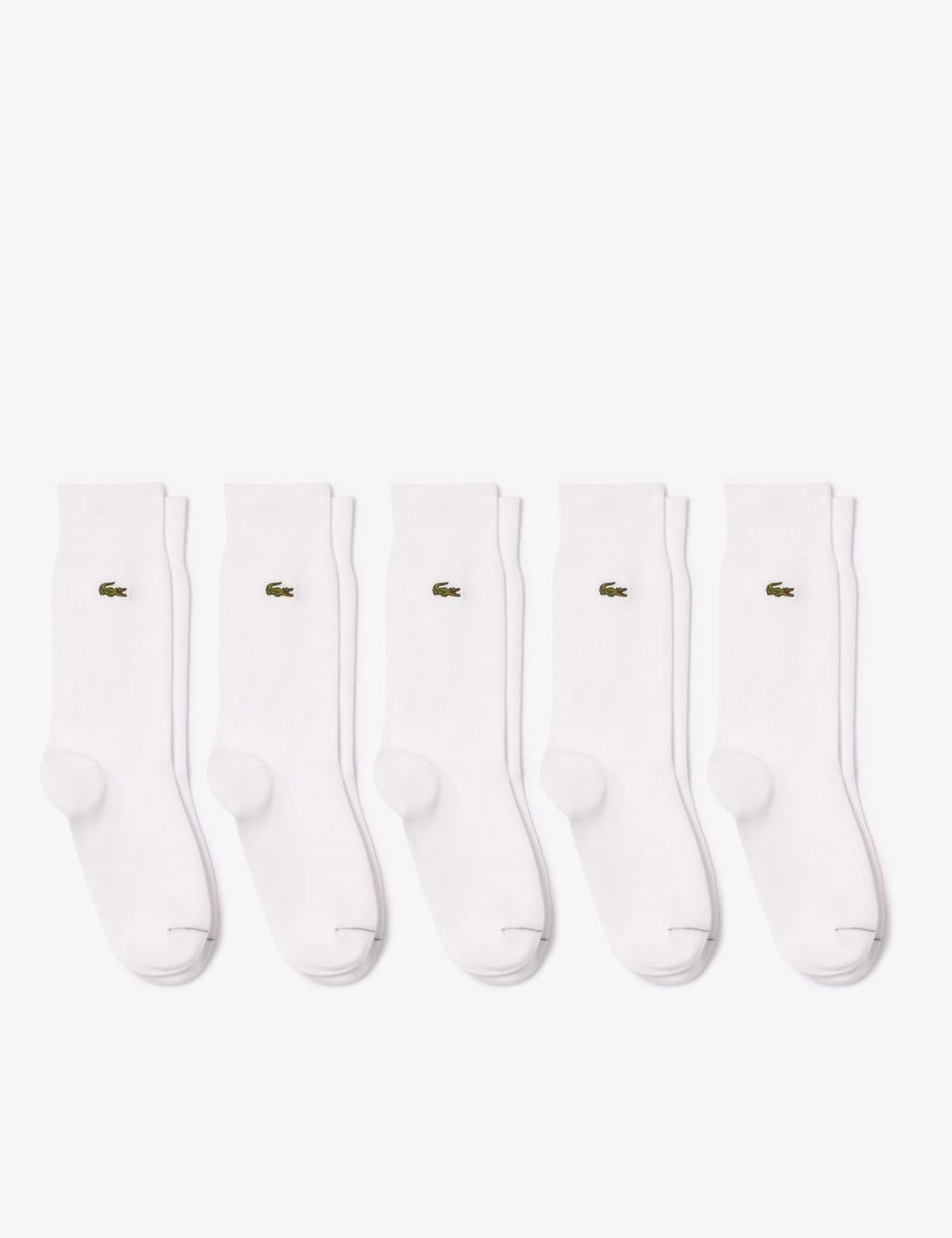 Lacoste Men's 5 Pack Cotton Rich Trainer Socks - M - L - White Mix - Available at M&S