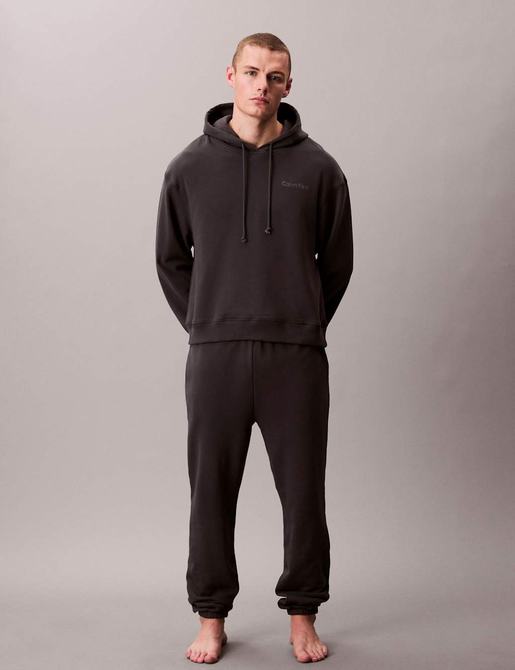 Calvin Klein Cotton Rich Hoodie Dark Grey
