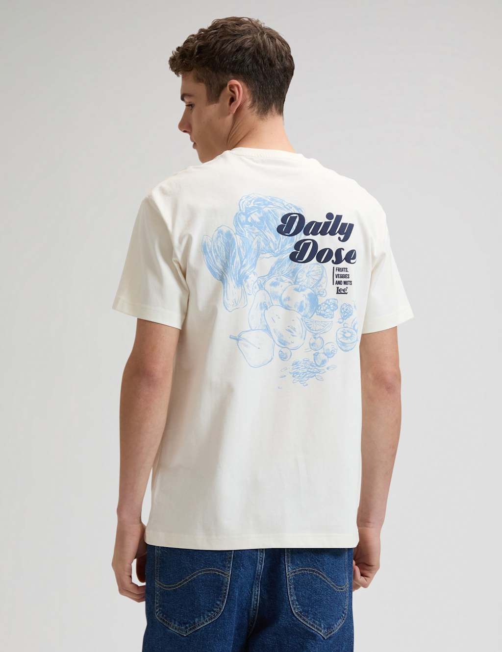 Lee Men's Pure Cotton Daily Dose Graphic T-Shirt - XL - White Mix - Available at M&S