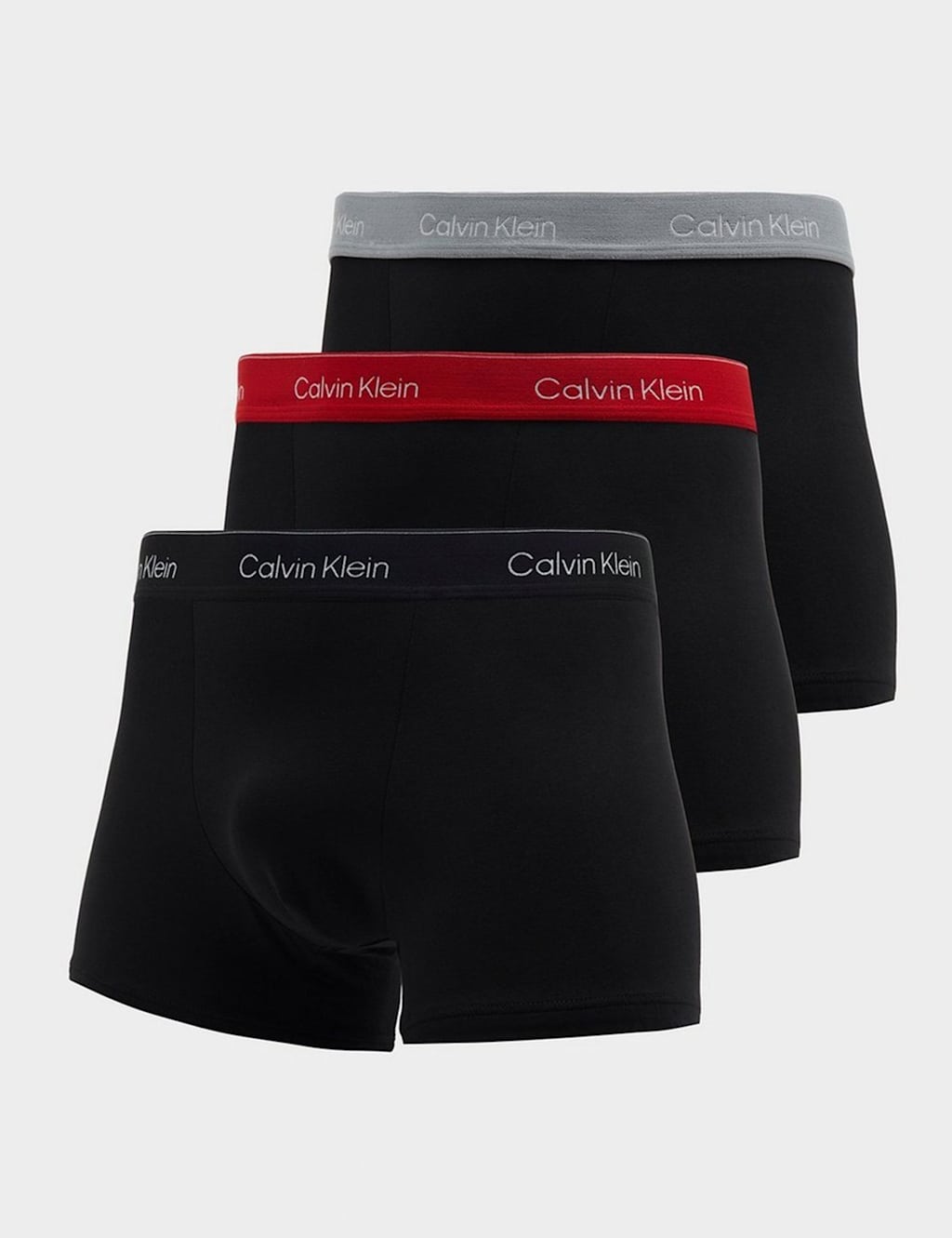 Calvin Klein Men's 3 Pack Icon Cotton Stretch Relaxed Dart Trunks - 3XL - Red Mix - Available at M&S