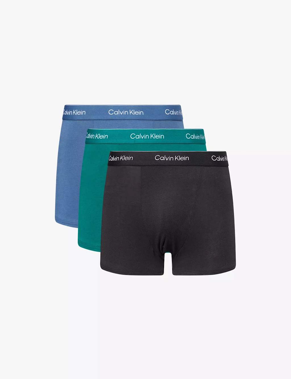 Calvin Klein Men's 3 Pack Icon Cotton Stretch Relaxed Dart Trunks - 3XL - Green Mix - Available at M&S