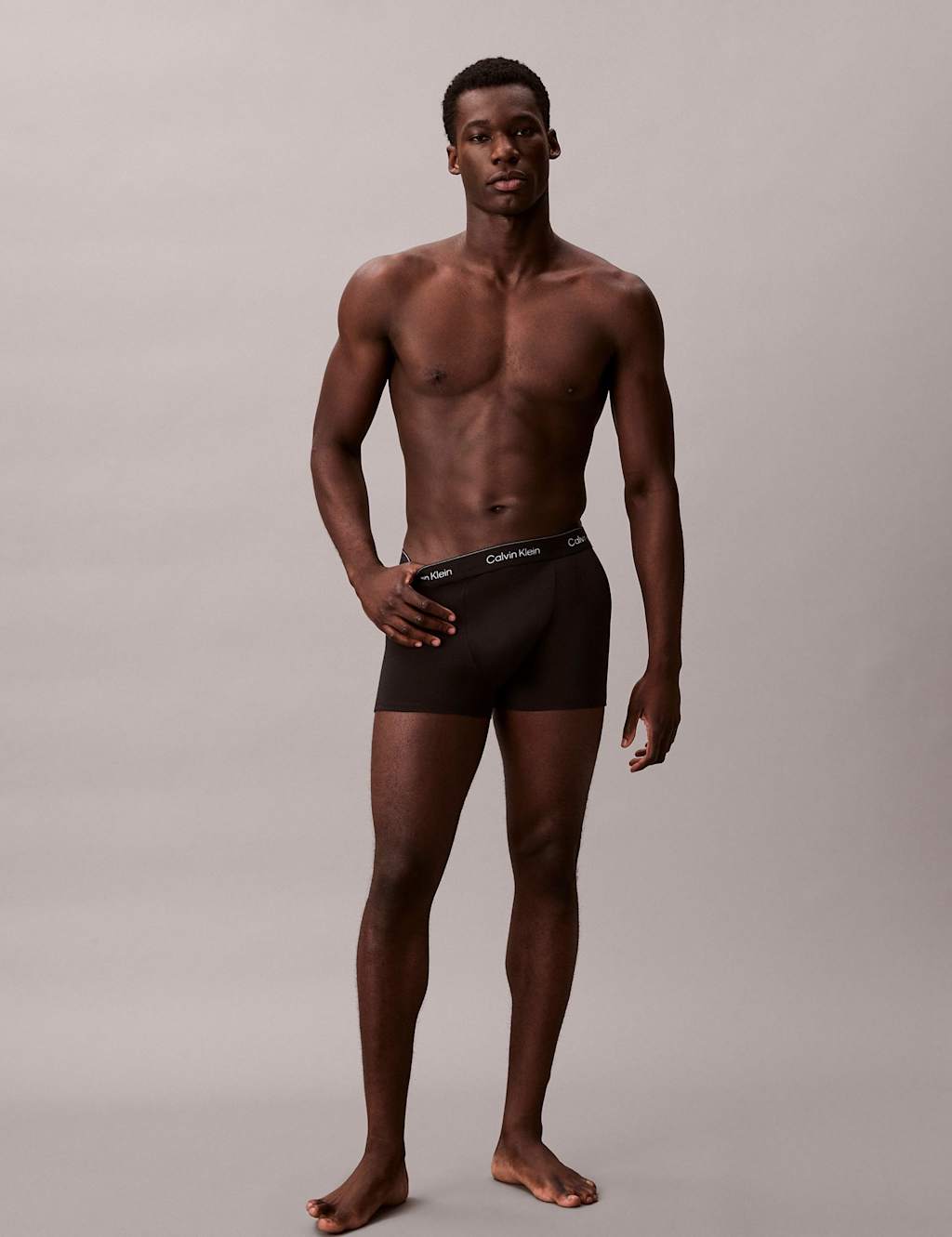 Calvin Klein 3pk Icon Cotton Stretch Relaxed Dart Trunks Black