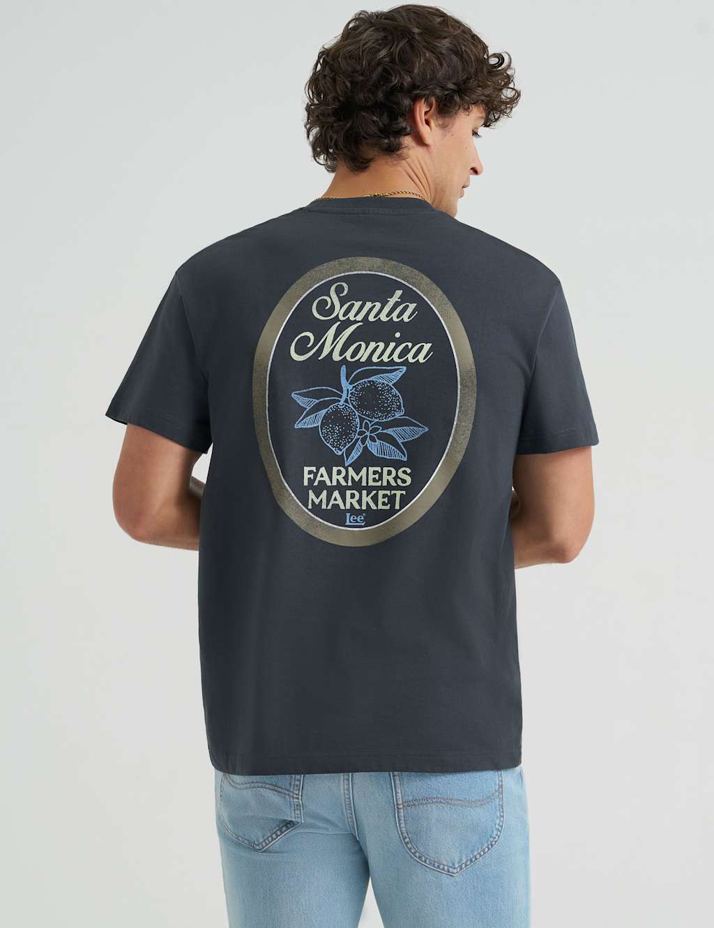 Lee Men's Pure Cotton Back Graphic T-Shirt - L - Black - Available at M&S