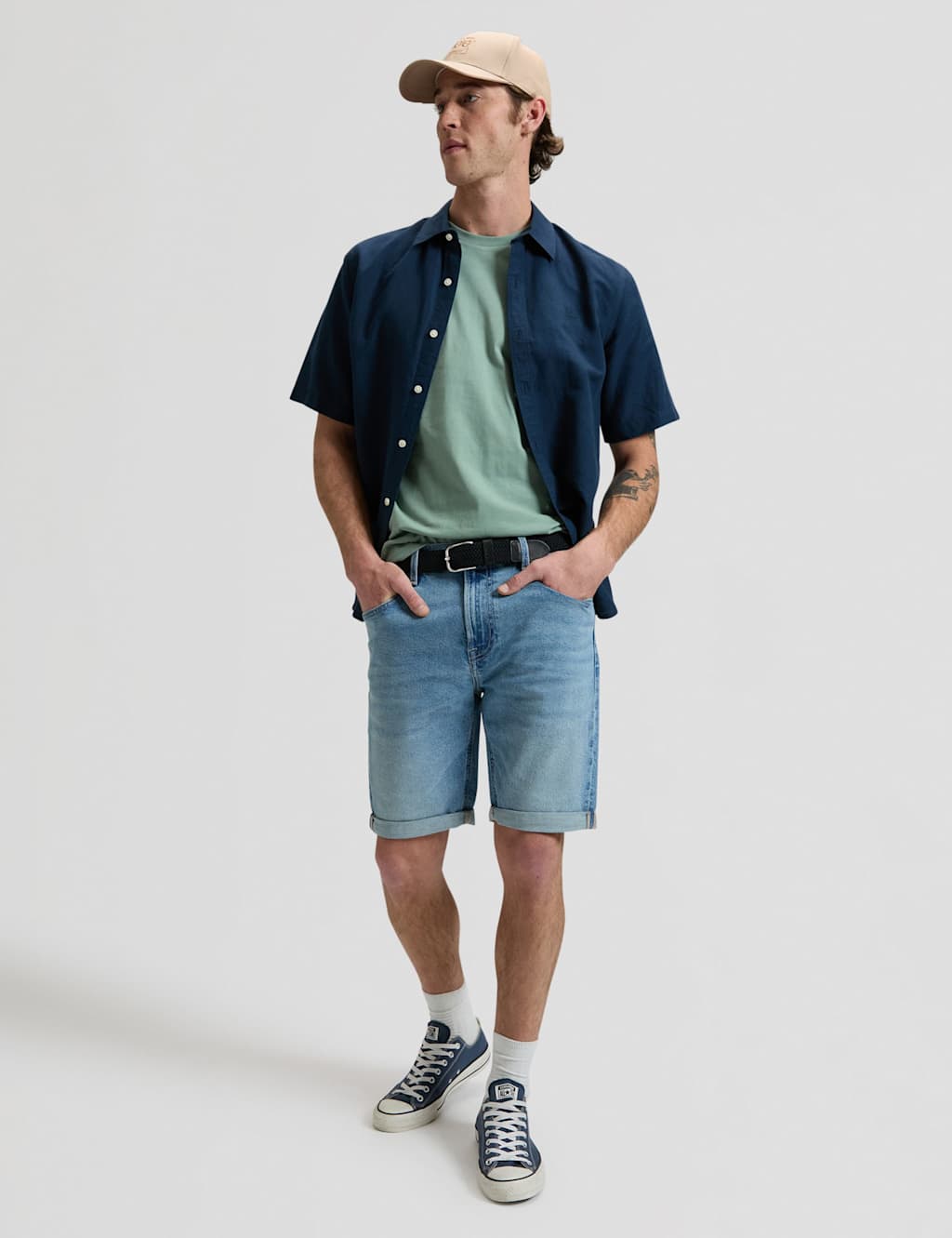 Lee Men's 5 Pocket Denim Shorts - 36 - Light Blue - Available at M&S