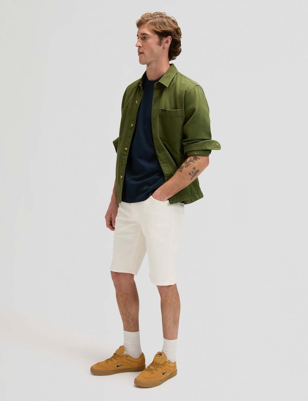 Lee Men's 5 Pocket Denim Shorts - 36 - White - Available at M&S