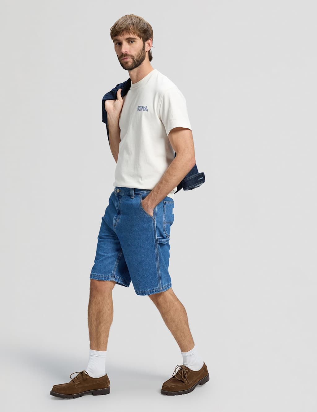 Lee Men's Pure Cotton Denim Shorts - 36 - Blue Denim - Available at M&S