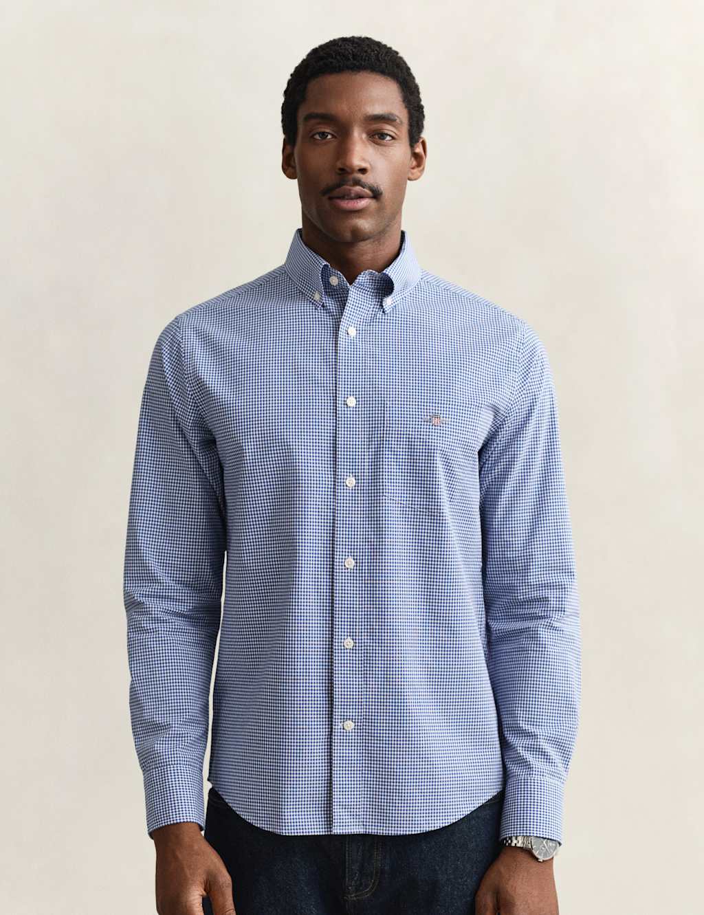 Gant Men's Regular Fit Pure Cotton Gingham Shirt - 3XL - Blue - Available at M&S