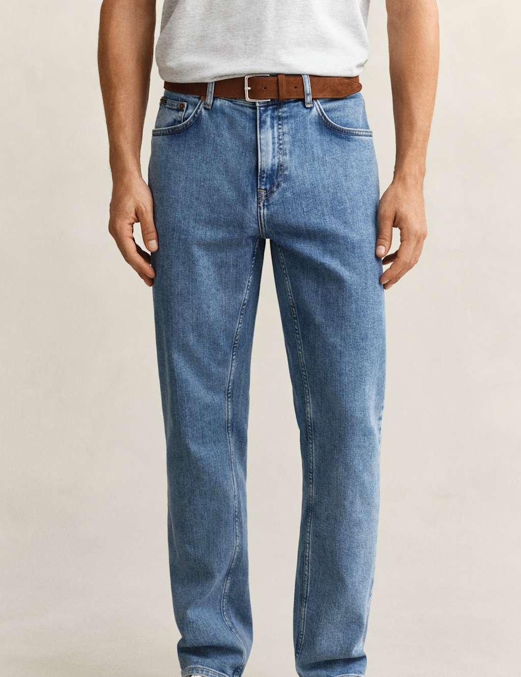 Gant Men's Regular Fit Clean Wash 5 Pocket Jeans - 38/32in - Light Blue - Available at M&S