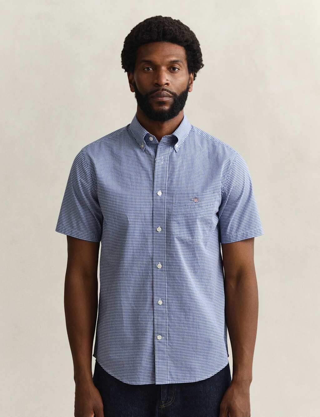 Gant Men's Regular Fit Pure Cotton Gingham Oxford Shirt - S - Blue - Available at M&S