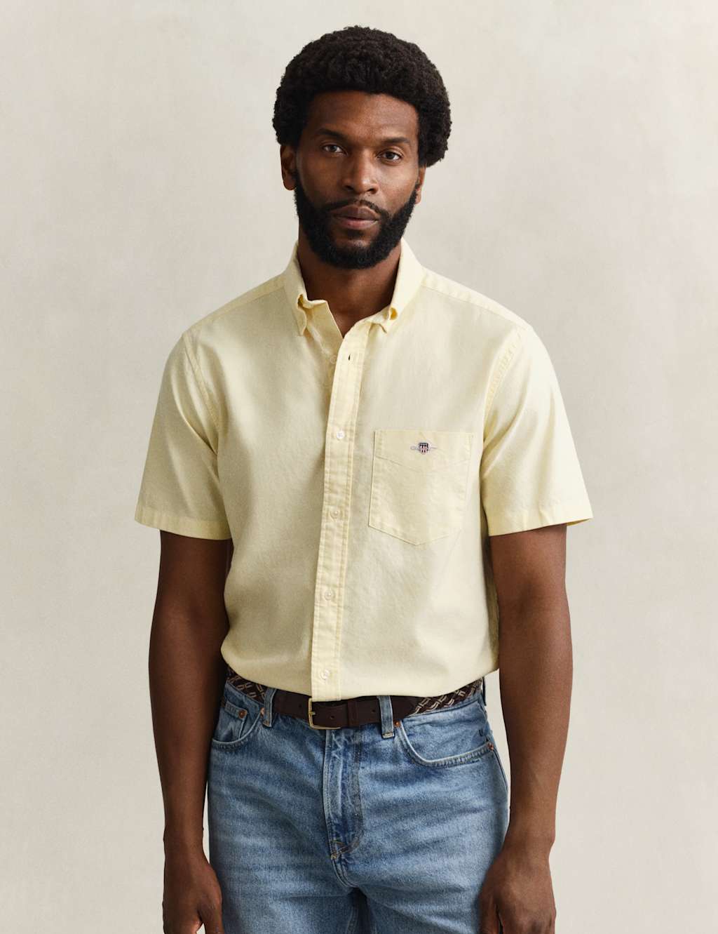 Gant Men's Regular Fit Pure Cotton Oxford Shirt - L - Yellow - Available at M&S