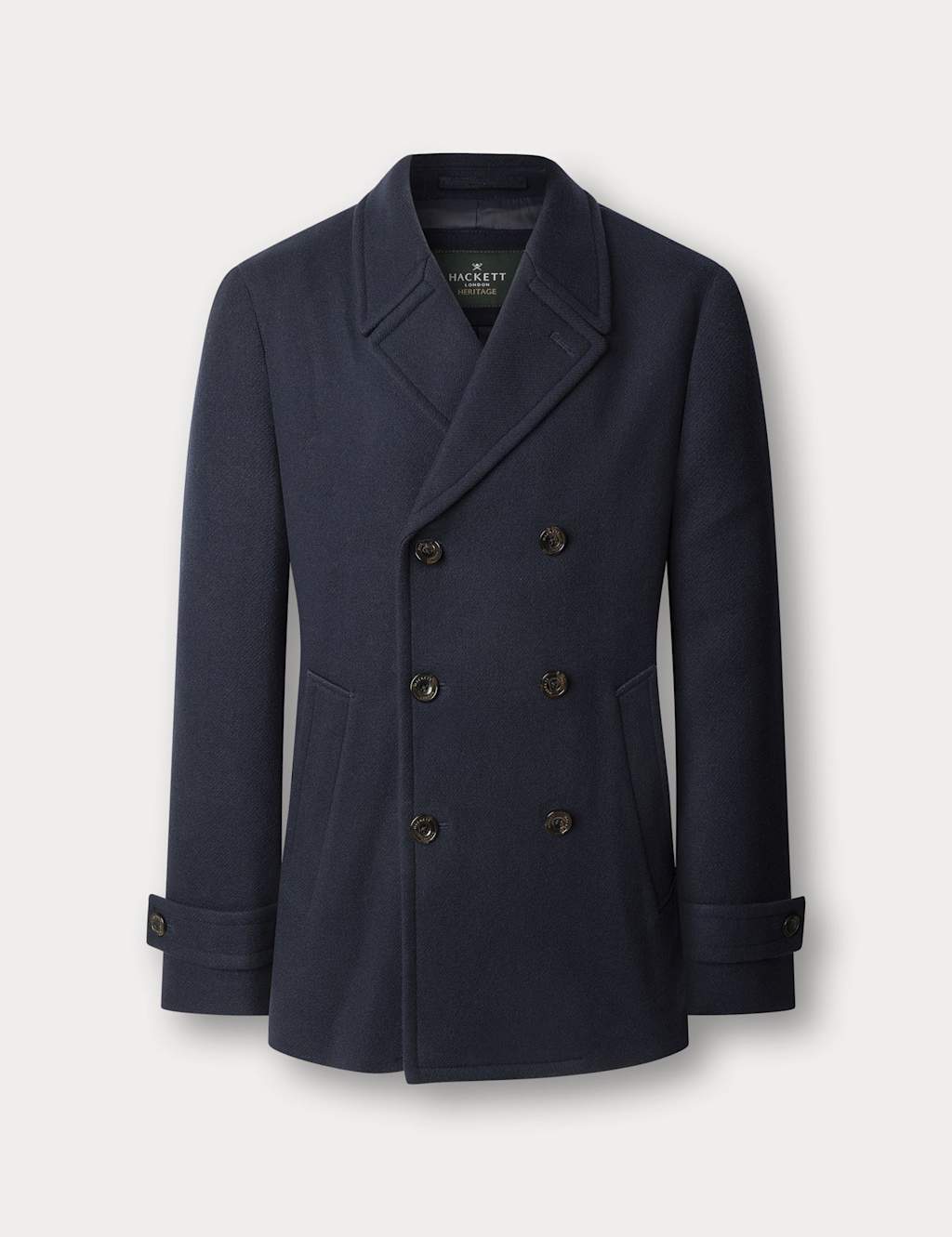 Hackett Wool Rich Peacoat Navy