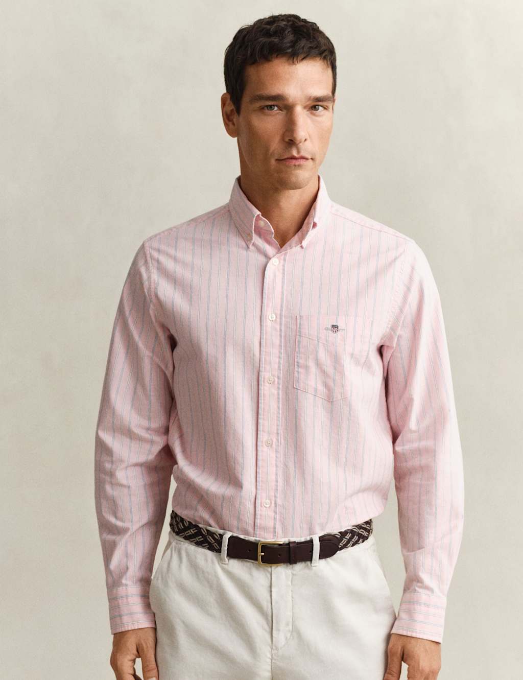 Gant Men's Regular Fit Pure Cotton Striped Oxford Shirt - 2XL - Pink Mix - Available at M&S