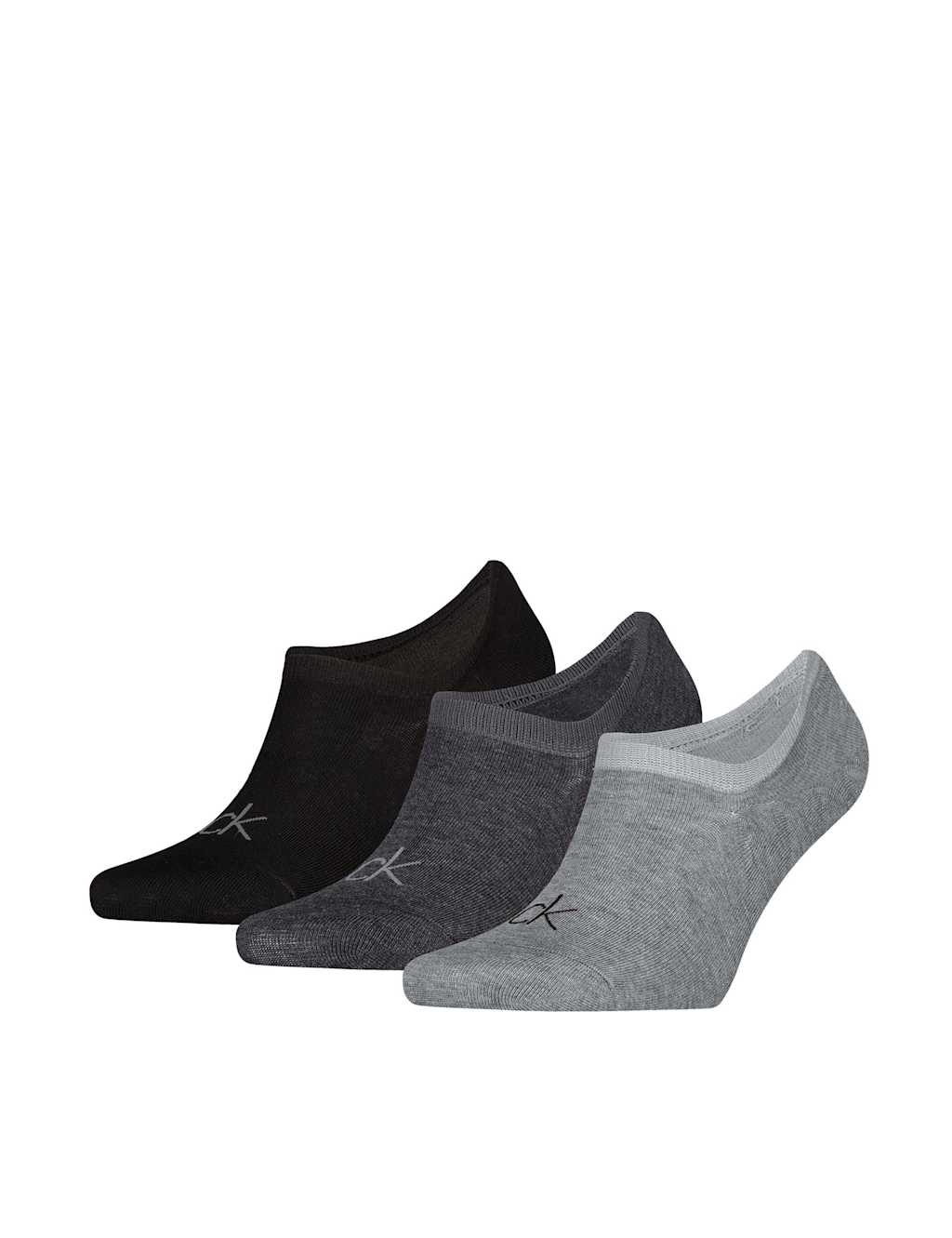 Calvin Klein Men's 3 Pack Cotton Rich Trainer Socks - 6-8 - Grey Marl - Available at M&S