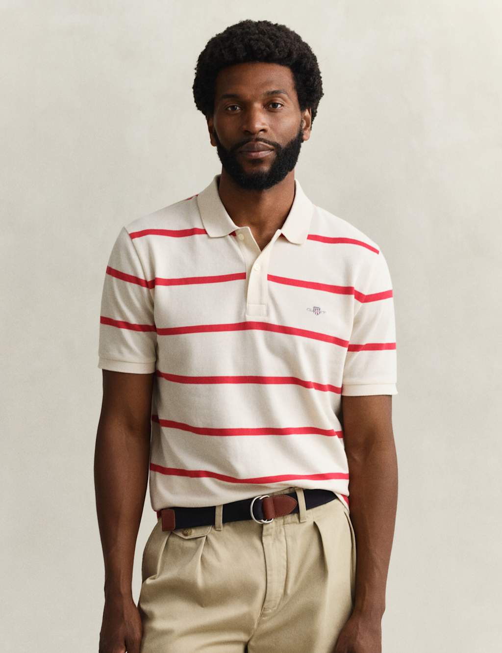Gant Men's Pure Cotton Striped Polo Shirt - 3XL - Cream Mix - Available at M&S