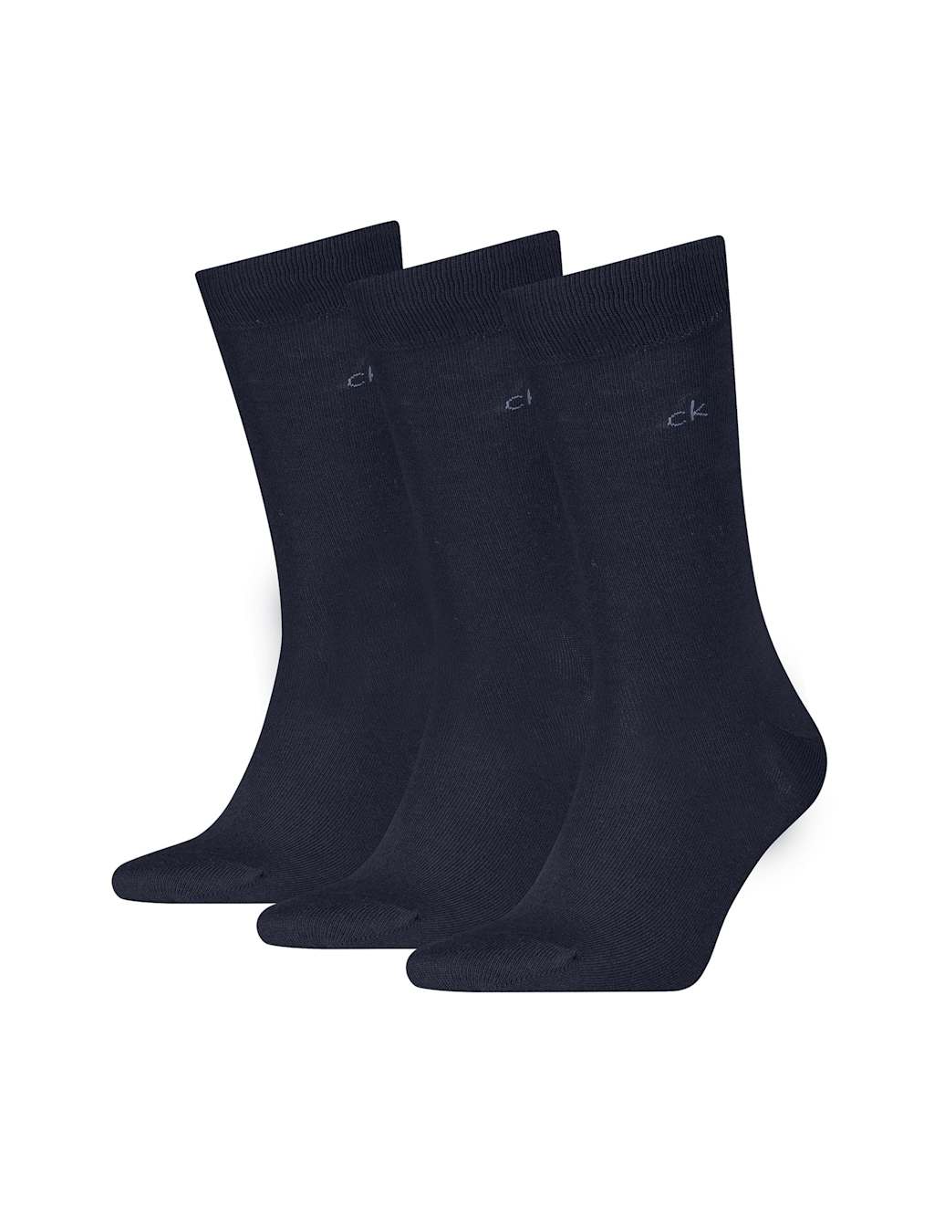 Calvin Klein Men's 3 Pack Cotton Rich Smart Socks - 6-8 - Navy - Available at M&S