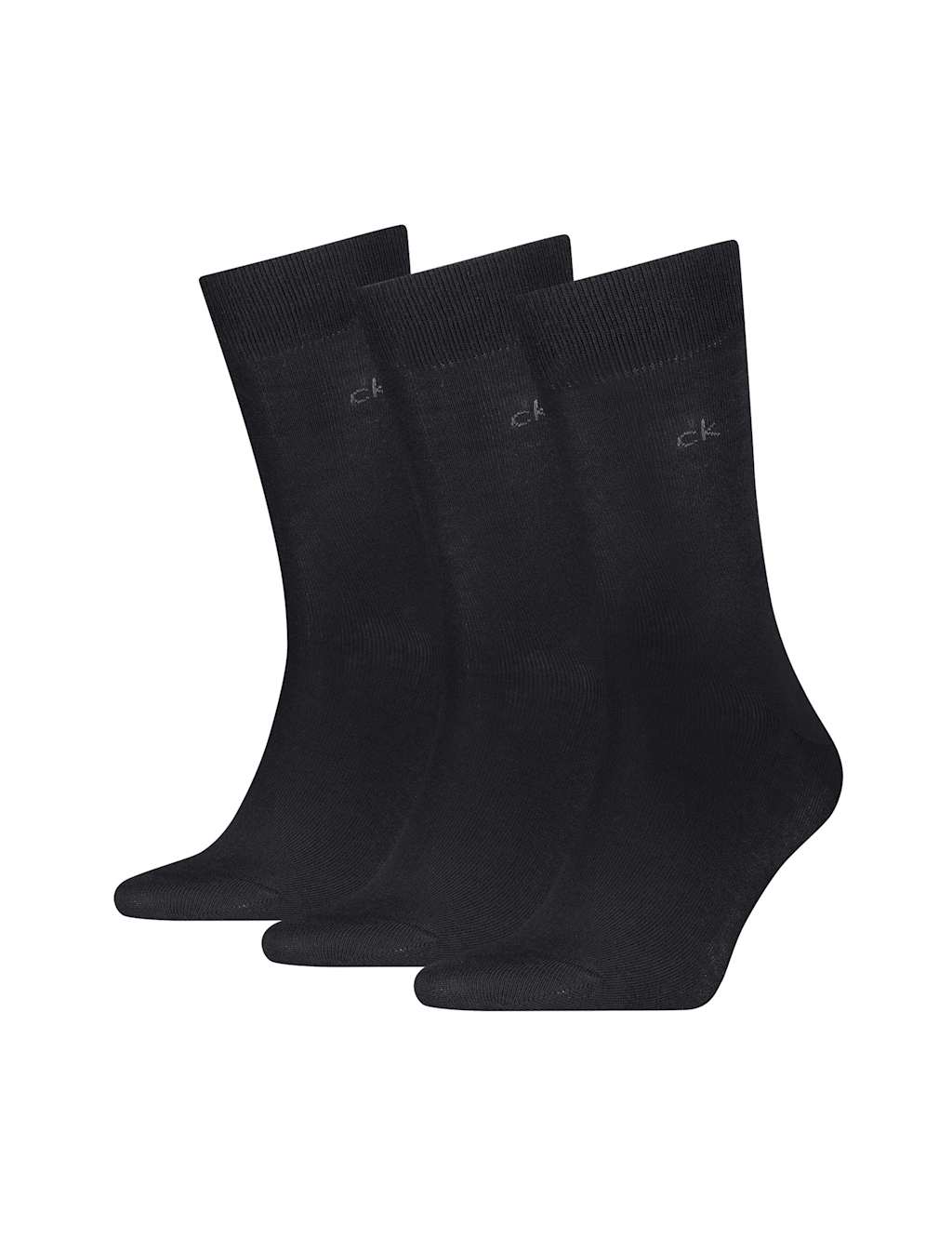 Calvin Klein Men's 3 Pack Cotton Rich Smart Socks - 6-8 - Black - Available at M&S