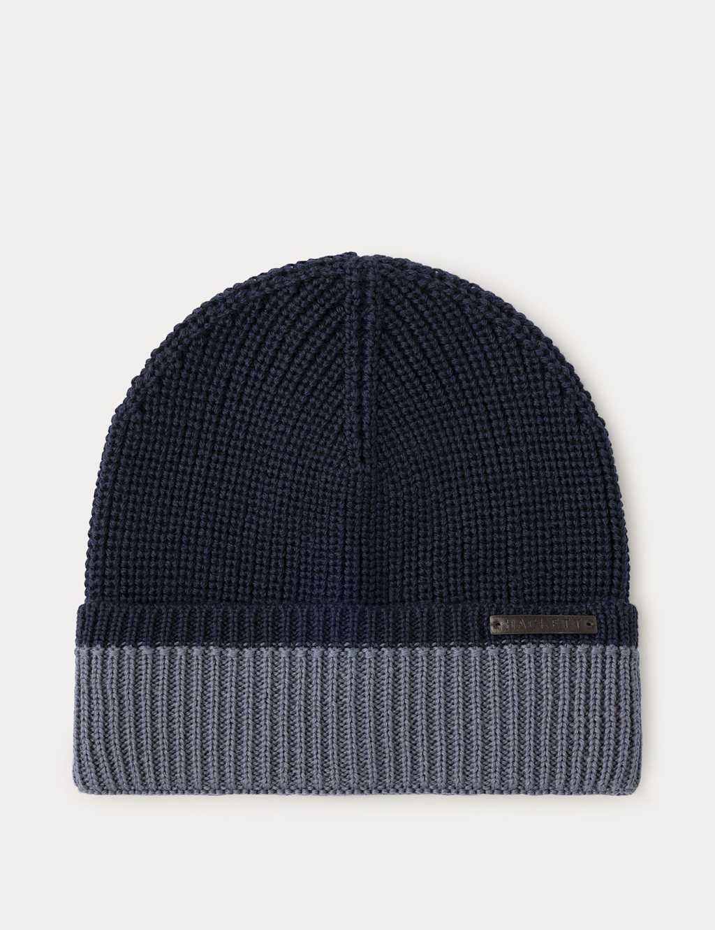 Hackett Pure Cashmere Knitted Beanie Hat Navy