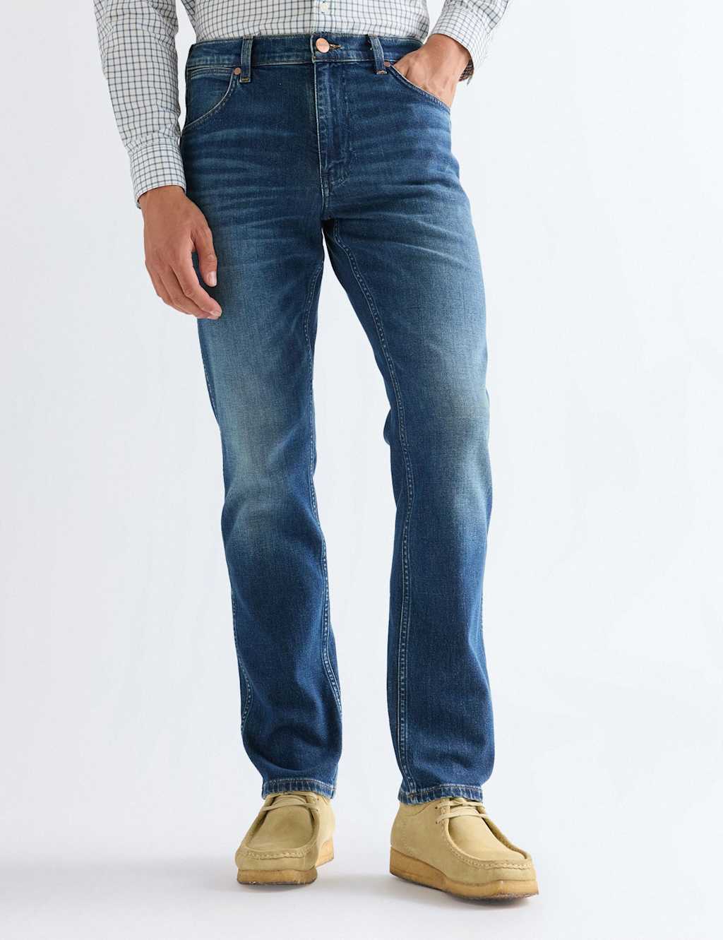 Wrangler Men's Greensboro Regular Fit 5 Pocket Jeans - 38 - Blue - Available at M&S