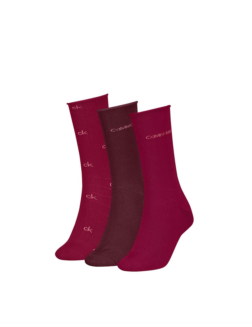 Calvin Klein 3pk Cotton Rich Trainer Socks Red